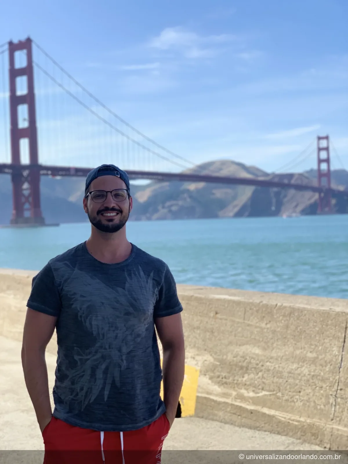 Ponte Golden Gate vista da orla, em San Francisco