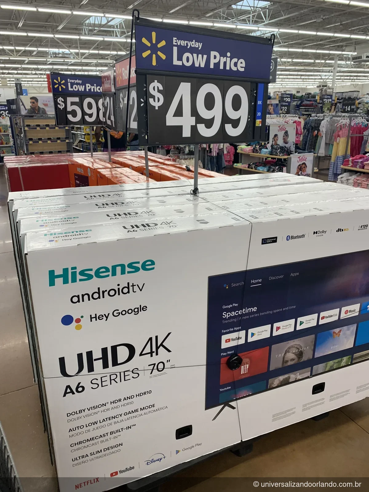 Etiqueta de promoção em uma loja Walmart na Flórida