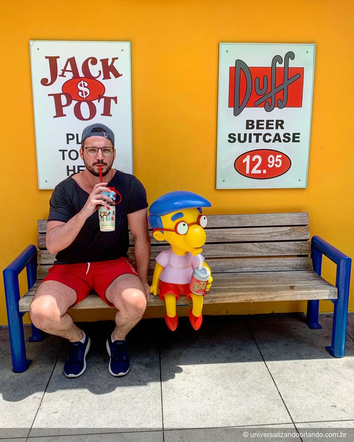 Área de Springfield, dos Simpsons, que existe nas duas unidades da Universal