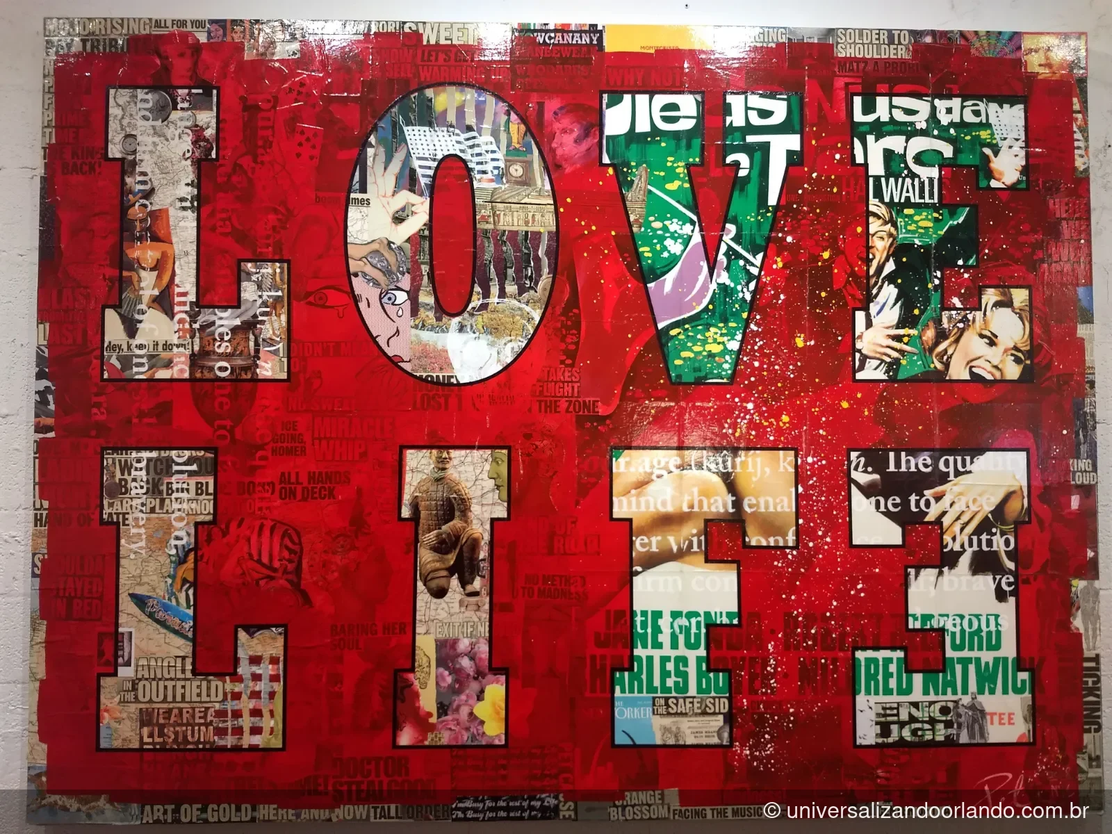 Mural vermelho com a palavra LOVE LIFE em Wynwood em Miami