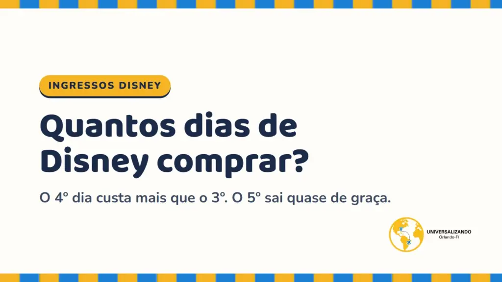 Quantos dias de Disney comprar? O preço de cada dia a mais